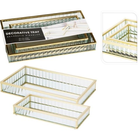 SET 2 VASSOI SPECCHIO ORO